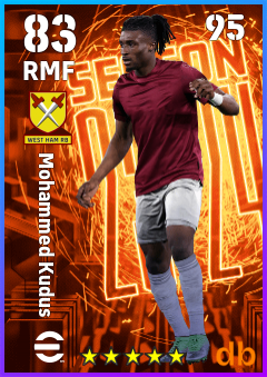 Mohammed Kudus — RMF, OVR 83, MAX 95