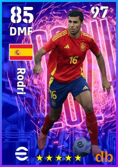 Rodri — DMF, OVR 85, MAX 97