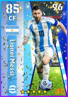 Lionel Messi — CF, OVR 85, MAX 96