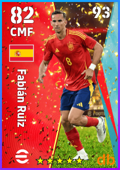 Fabián Ruiz — CMF, OVR 82, MAX 93
