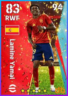 Lamine Yamal — RWF, OVR 83, MAX 94