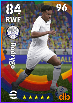 Rodrygo — RWF, OVR 84, MAX 96