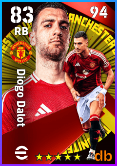 Diogo Dalot — RB, OVR 83, MAX 94