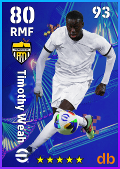 Timothy Weah — RMF, OVR 80, MAX 93
