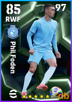 Phil Foden — RWF, OVR 85, MAX 97