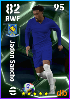 Jadon Sancho — RWF, OVR 82, MAX 95
