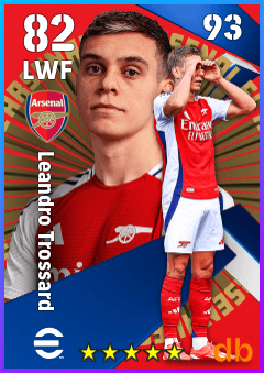 Leandro Trossard — LWF, OVR 82, MAX 93