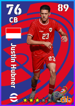 Justin Hubner — CB, OVR 76, MAX 89