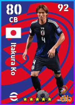 Itakura Ko — CB, OVR 80, MAX 92