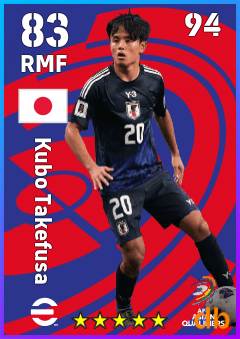 Kubo Takefusa — RMF, OVR 83, MAX 94
