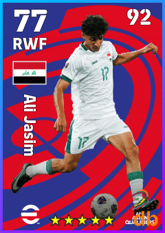 Ali Jasim — RWF, OVR 77, MAX 92