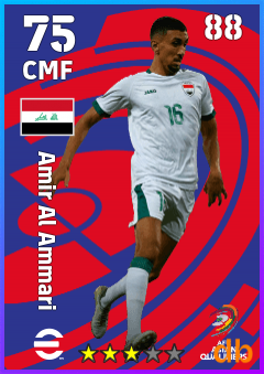Amir Al Ammari — CMF, OVR 75, MAX 88