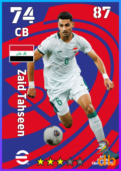 Zaid Tahseen — CB, OVR 74, MAX 87