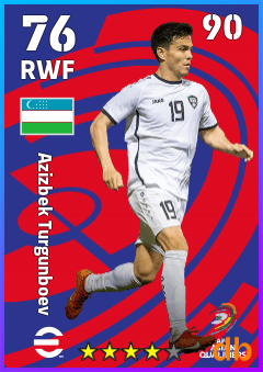 Azizbek Turgunboev — RWF, OVR 76, MAX 90