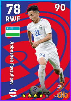Abbosbek Fayzullaev — RWF, OVR 78, MAX 90
