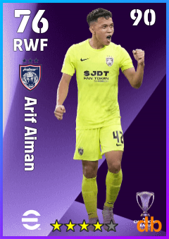 Arif Aiman — RWF, OVR 76, MAX 90