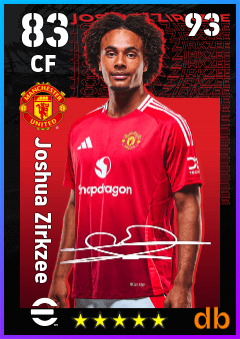 Joshua Zirkzee — CF, OVR 83, MAX 93