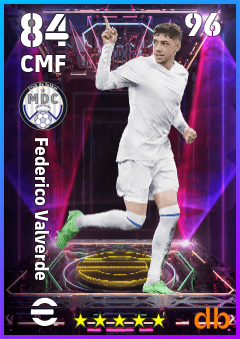 Federico Valverde — CMF, OVR 84, MAX 96
