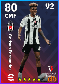 Gedson Fernandes — CMF, OVR 80, MAX 92