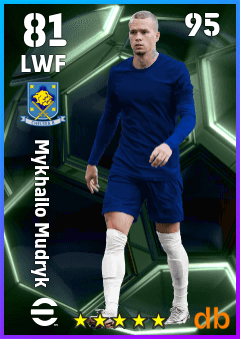 Mykhailo Mudryk — LWF, OVR 81, MAX 95