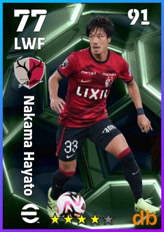 Nakama Hayato — LWF, OVR 77, MAX 91