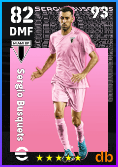 Sergio Busquets — DMF, OVR 82, MAX 93