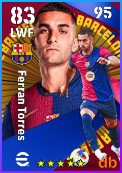 Ferran Torres — LWF, OVR 83, MAX 95