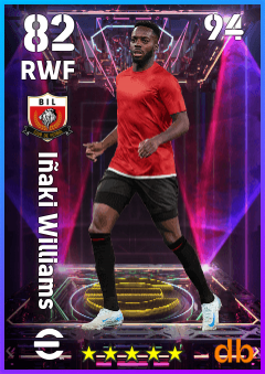 Iñaki Williams — RWF, OVR 82, MAX 94
