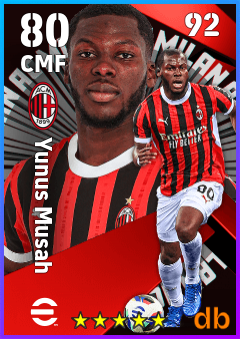 Yunus Musah — CMF, OVR 80, MAX 92