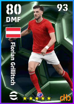 Florian Grillitsch — DMF, OVR 80, MAX 93