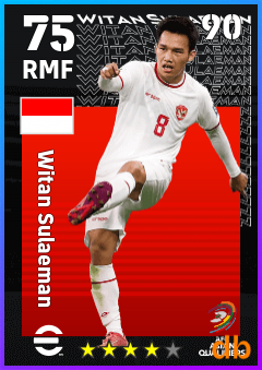Witan Sulaeman — RMF, OVR 75, MAX 90