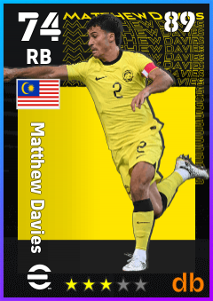 Matthew Davies — RB, OVR 74, MAX 89