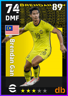 Brendan Gan — DMF, OVR 74, MAX 89
