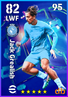 Jack Grealish — LWF, OVR 82, MAX 95