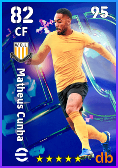 Matheus Cunha — CF, OVR 82, MAX 95