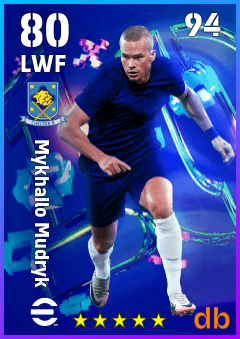 Mykhailo Mudryk — LWF, OVR 80, MAX 94