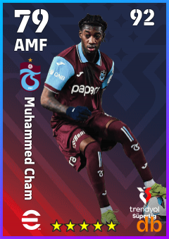 Muhammed Cham — AMF, OVR 79, MAX 92