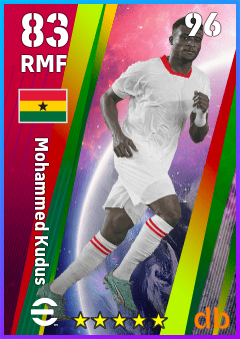 Mohammed Kudus — RMF, OVR 83, MAX 96