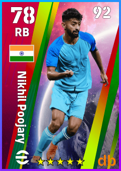 Nikhil Poojary — RB, OVR 78, MAX 92