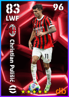 Christian Pulišić — LWF, OVR 83, MAX 96