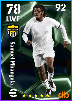 Samuel Mbangula — LWF, OVR 78, MAX 92