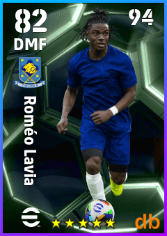 Roméo Lavia — DMF, OVR 82, MAX 94