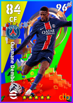 Ousmane Dembélé — CF, OVR 84, MAX 96