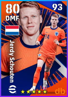 Jerdy Schouten — DMF, OVR 80, MAX 93