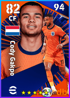 Cody Gakpo — CF, OVR 82, MAX 94