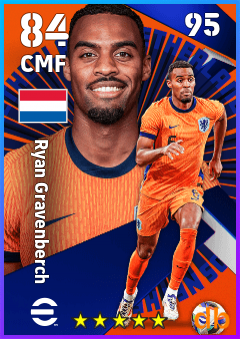 Ryan Gravenberch — CMF, OVR 84, MAX 95