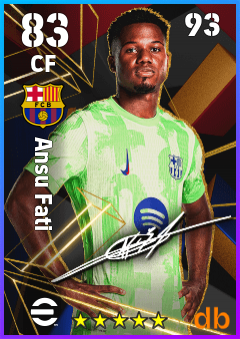 Ansu Fati — CF, OVR 83, MAX 93