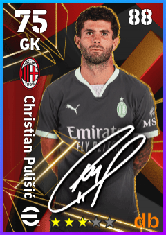 Christian Pulišić — GK, OVR 75, MAX 88