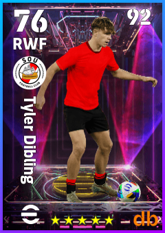Tyler Dibling — RWF, OVR 76, MAX 92