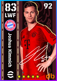 Joshua Kimmich — LWF, OVR 83, MAX 92